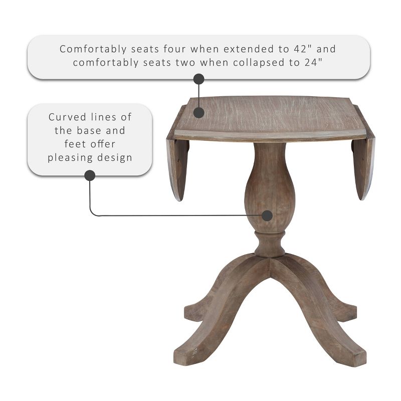 Torino Traditional Dining Tables Rustic Brown - Linon, 6 of 18