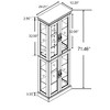 ChicFurnit Decorative Storage Cabinet Lighted Glass Curio Display Cabinet with Wood Frame Bead Bulb for Living Room, Brown, 37"*15.35"*14.96" - 3 of 4