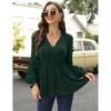 Puff Sleeve Peplum Tops Lantern Sleeve V Neck Tops Peplum Shirts For Women Loose Fit - 3 of 4