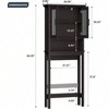 Over Toilet Storage Cabinet, Bathroom Organizer with Glass Doors and Adjustable Shelf, Thick Frame, Espresso Color - 2 of 4