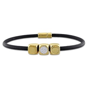 EVERLY JEWELRY | Yellow Plated Sterling Silver 1/10 CT Diamond TW Bracelet, 8 inch - 1 of 4