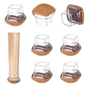 Unique Bargains Silicone Square Chair Leg Cap Floor Protectors 8 Pcs - 1 of 4
