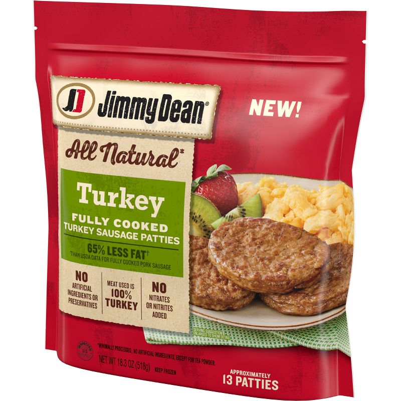 Jimmy Dean Frozen Fully Cooked All-Natural Turkey Patties - 18.3oz, 5 of 7