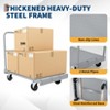 Steel Panel Truck Cart 36x24 inch, 2 in 1 Industrial Grade Platform Truck, Heavy Duty Drywall Dolly with 2 Removable Side Handrails & Swivel Wheels - 2 of 4