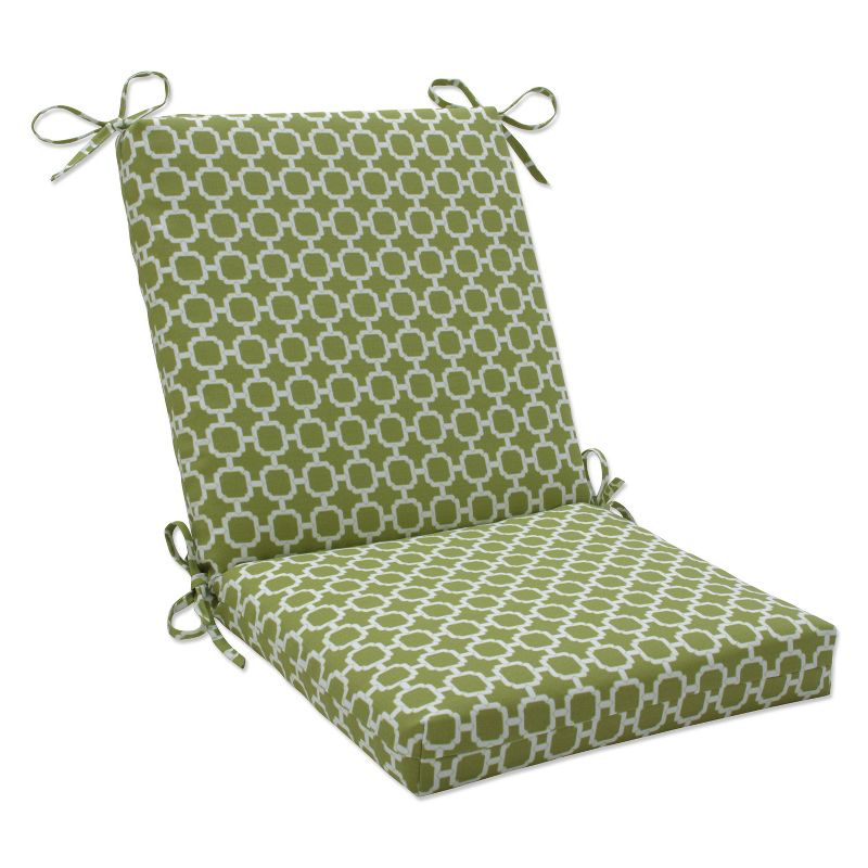 Outdoor Chair Cushion - Green/White Geometric, 1 of 7