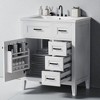 30" Bathroom Vanity with Ceramic Sink, Freestanding Cabinet with 1 Door & 3 Drawers, Solid Wood & MDF Construction - 4 of 4