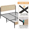 Full/Queen Size Boho Bed Frame with Rattan Headboard & Wood Footboard, Under Bed Storage, No Box Spring Needed, Noise-Free Design - 4 of 4