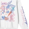 Looney Tunes Lola & Bugs Bunny Always Forever Crew Neck Long Sleeve White Adult Sweatshirt - 3 of 4