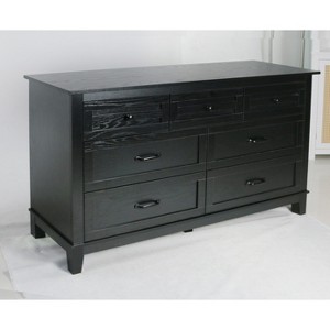 Coucheta 7-Drawer Dresser for Bedroom, Freestanding Storage Closet Chest with Large Drawers, Wooden Vertical Organizer,Black/Brown/Gray - 1 of 1