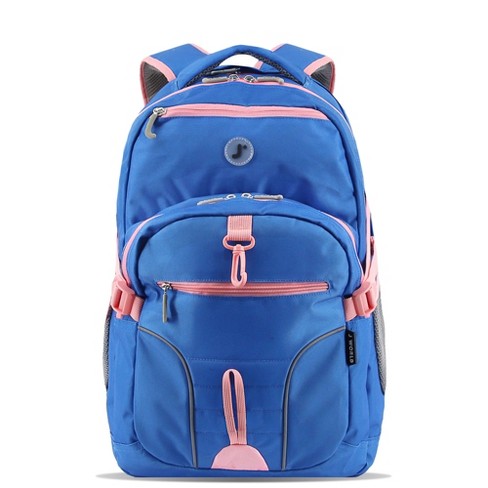 JWorld Atom 18 Multi Compartment Laptop Backpack Navy Pink