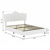 VECELO Queen/Full Size Platform Bed Frame with Type-C & USB Charging Stations and 4 Storage Drawers, Upholstered Adjustable Headboard, Beige - 3 of 4