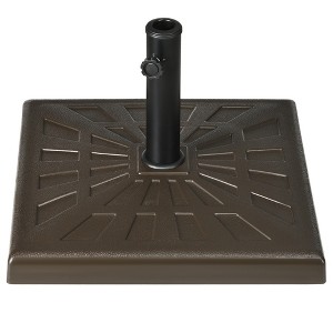 42lbs Resin Patio Umbrella Base, 20" Square Outdoor Umbrella Stand Holder for Parasol Poles 1.26", 1.5", and 1.9" Dia - 1 of 4