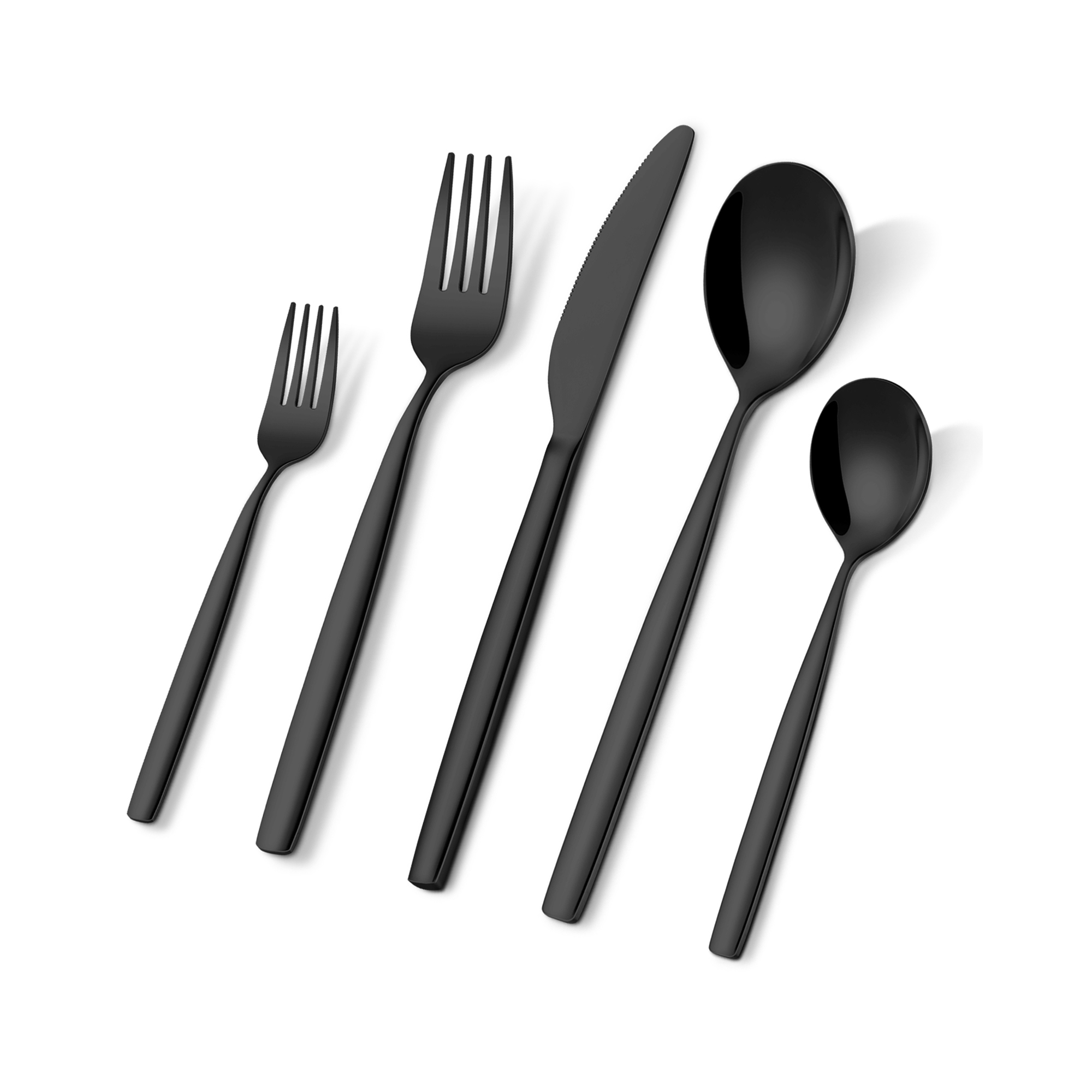 30 Pcs Black Silverware Set, Flatware Set for 6, Food-Grade Stainless Steel Tableware Cutlery Set