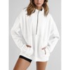 Imily Bela Womens Oversized Fleece Half Zip Stand Collar Long Sleeve Thumb Hole Pullovers with Pockets - 3 of 4