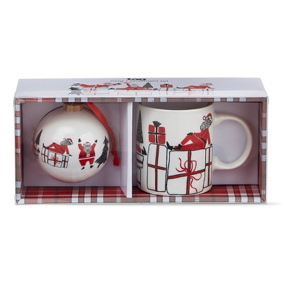 tagltd POSING SANTA MUG & ORNAMENT SET 16 oz
