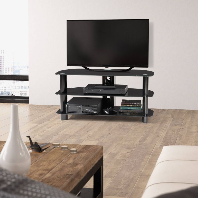 Corner TV Stand for TVs up to 43&#34; Black - CorLiving, 1 of 9