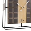 9"x9" Wooden Geometric Open Frame Square Clock with Grid Pattern Black - Olivia & May: Silent, MDF, Analog Display - 4 of 4