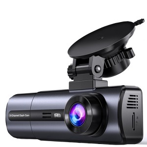 Itopfox 3 Channel 4K Dash Cam with 5GHz WiFi & APP Control, Front Inside Rear Triple Camera, 64GB Card, G-Sensor, Parking Mode, Loop Recording - 1 of 4