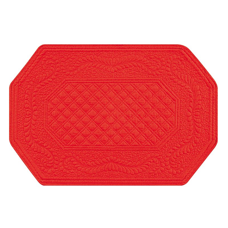 C&F Home Red Octagonal Single July Fourth Placemat Set of 4, 1 of 4