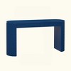 KIGFTSOD Entryway Console Table (Large Top, Dual Drawers) – Arched Stripe Legs, Pine Veneer, Adjustable Feet for Living Room, Hallway, Kitchen, Blue - 3 of 4