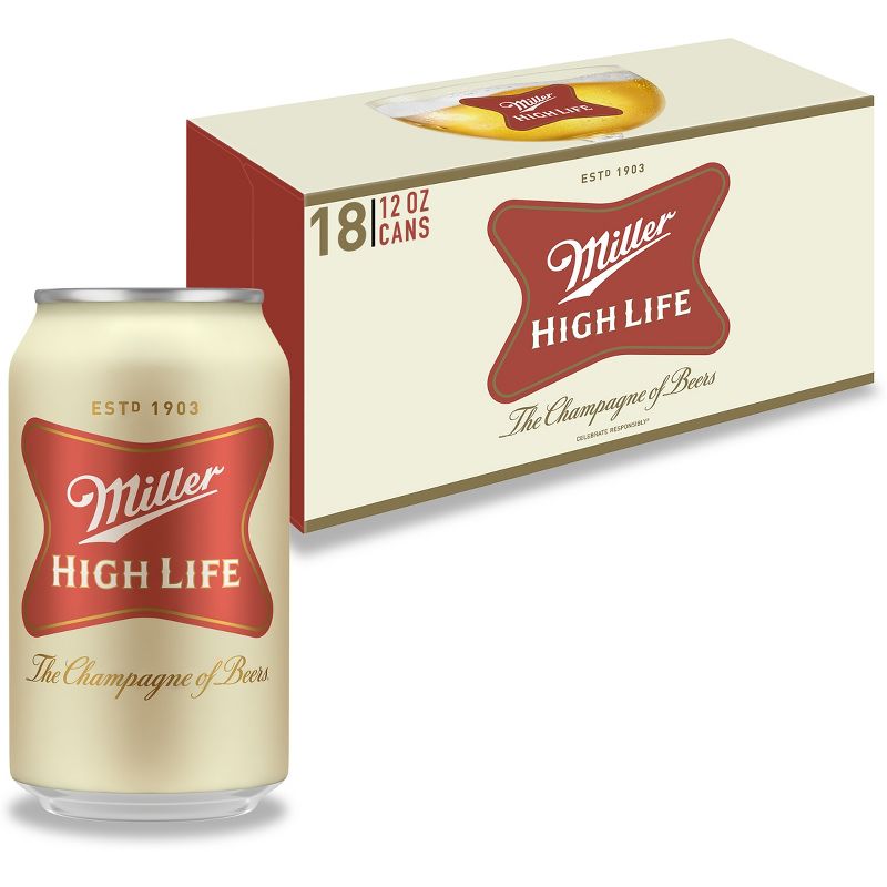 Miller High Life Beer - 18pk/12 fl oz Cans, 1 of 11