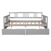 Full Size Daybed Wood Bed with Two Drawers, Sturdy Plywood & Pinewood Bed Frame, White/Espresso/Gray - ModernLuxe - 4 of 4