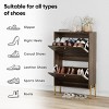 Mid-Century Modern Shoe Cabinet with Flip Drawers, Adjustable Shelves & Gold Legs for Entryway Hallway-3irtyhousy - 3 of 4