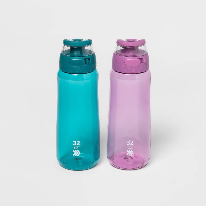 32oz Plastic Water Bottle 2pk - All in Motion™, 1 of 10