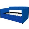NicBex 80.5" Twin Day Bed Upholstered Velvet Fabric Daybed with Trundle, Tufted Button, and 2 Pockets on Both Sides for Apartment - 2 of 4