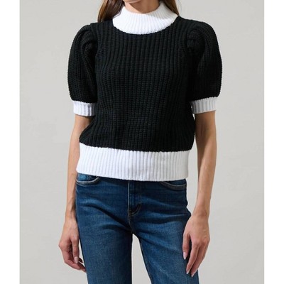 Women's Winry Color Block Sweater Top - SUGARLIPS