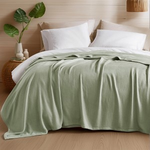 Luxury Bamboo Cotton Blanket – Oversized, Breathable, Jacquard Weave for All-Season, Eco-Friendly Comfort - 1 of 4