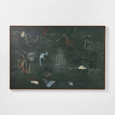 60"x40" Dark Abstract Framed Wall Art - Threshold™ designed with Studio McGee: Modern Canvas, D-Ring Mount