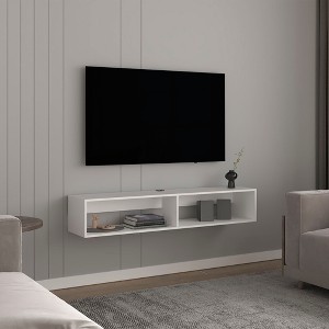 59.1" Manufactured Wood TV Stand with 2 Shelves, Compact Design, and FSC Certified for Living Room and Bedroom - 1 of 4