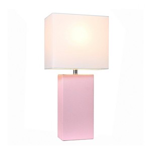 21" Monaco Avenue Modern Leather Table Lamp - Elegant Designs - 1 of 4