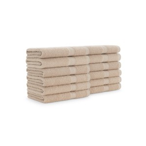 Arkwright True Color Hand Towels - (Pack of 12) Lightweight Absorbent Bathroom Towel, Quick Dry Linen, 16 x 27 in - 1 of 4