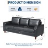 83" Leather Couch for Living Room, Modern Sofa Couches with Padded Backrest, Upholstered Sofa with Armrests and Comfy Cushions - 2 of 4