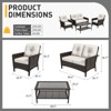 EAGLE PEAK 4 Piece Patio Rattan Furniture Conversation Set, Wicker Outdoor Couch and Chairs Set with Coffee Table - 2 of 4