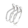Ross-Simons 0.50 ct. t.w. CZ Jewelry Set: 3 Chevon Rings in Sterling Silver - 3 of 4