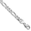 Black Bow Jewelry Mens 7.75mm Rhodium Plated Sterling Silver Solid Figaro Chain Necklace - 2 of 4