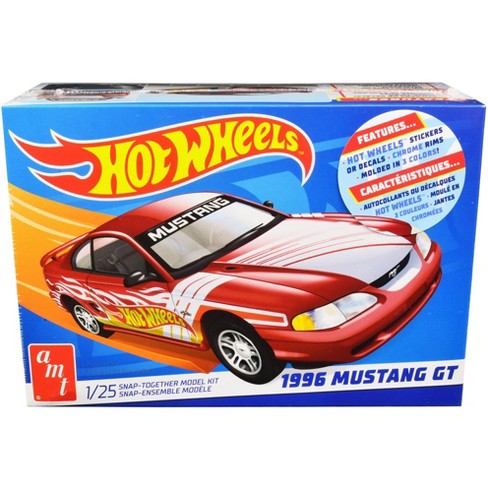 Skill 1 Model Kit Ford Mustang GT Orange Snap Together Painted