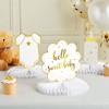 Sparkle and Bash 6 Pack Hello Sweet Baby Honeycomb Centerpiece for Baby Shower Boy or Girl, White & Gold Foil, 10" - 2 of 4