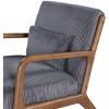 PAGED Wooden Accent Chair Upholstered Living Room Chairs Modern Reading Chair with Ribbed Corduroy Fabric for Living Room - 4 of 4
