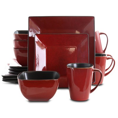 Black and 2024 red dish set