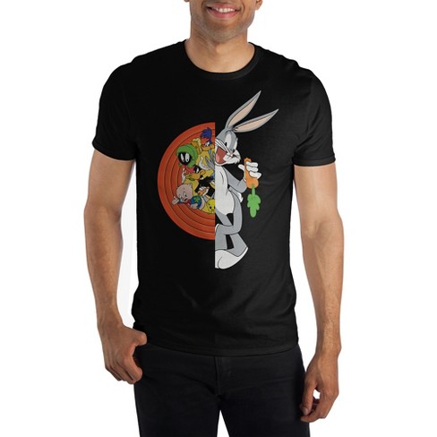 Looney Tunes Characters Featuring Bugs Bunny Men's Black T-shirt Tee ...