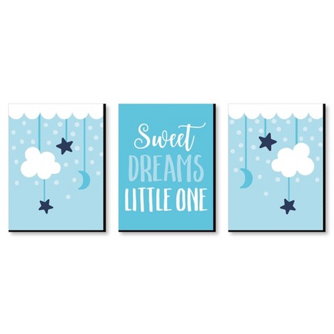 Big Dot Of Happiness Twinkle Twinkle Little Star - Unframed Moon & Cloud  Nursery And Kids Room Linen Paper Wall Art - Set Of 4 Artisms - 8 X 10  Inches : Target