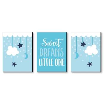 Big Dot of Happiness Baby Boy - Blue Nursery Wall Art and Kids Room Decorations - Gift Ideas - 7.5 x 10 inches - Set of 3 Prints