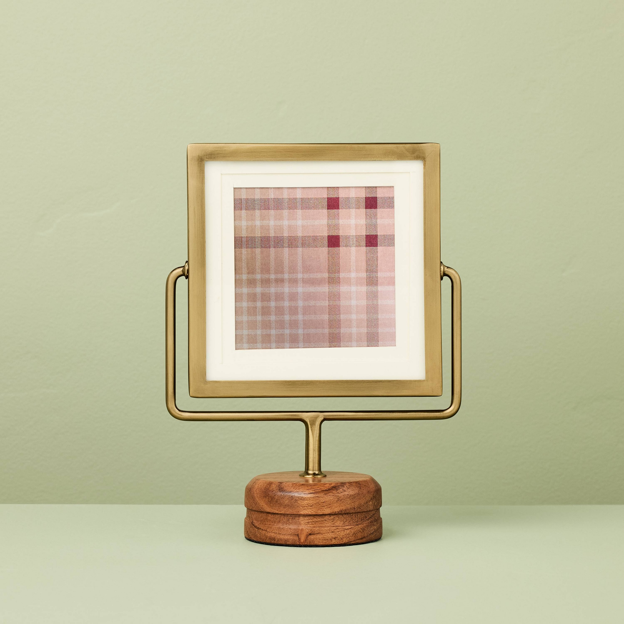 3"x3" Brass Frame on Wood Pedestal - Hearth & Hand™ with Magnolia