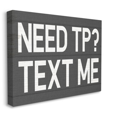 Stupell Industries Text Me for TP Rustic Inspired Bathroom Sign