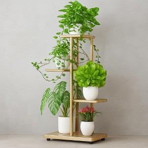 coucheta 4 Tier Plant Stand, Metal Flower Pot Holder Shelf, Corner Tiered Multiple Flower Plants Display Shelving, for Living Room, Balcony - 1 of 4