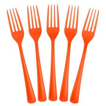 Exquisite Heavy Duty Disposable Solid Color Plastic Forks - 100 Count